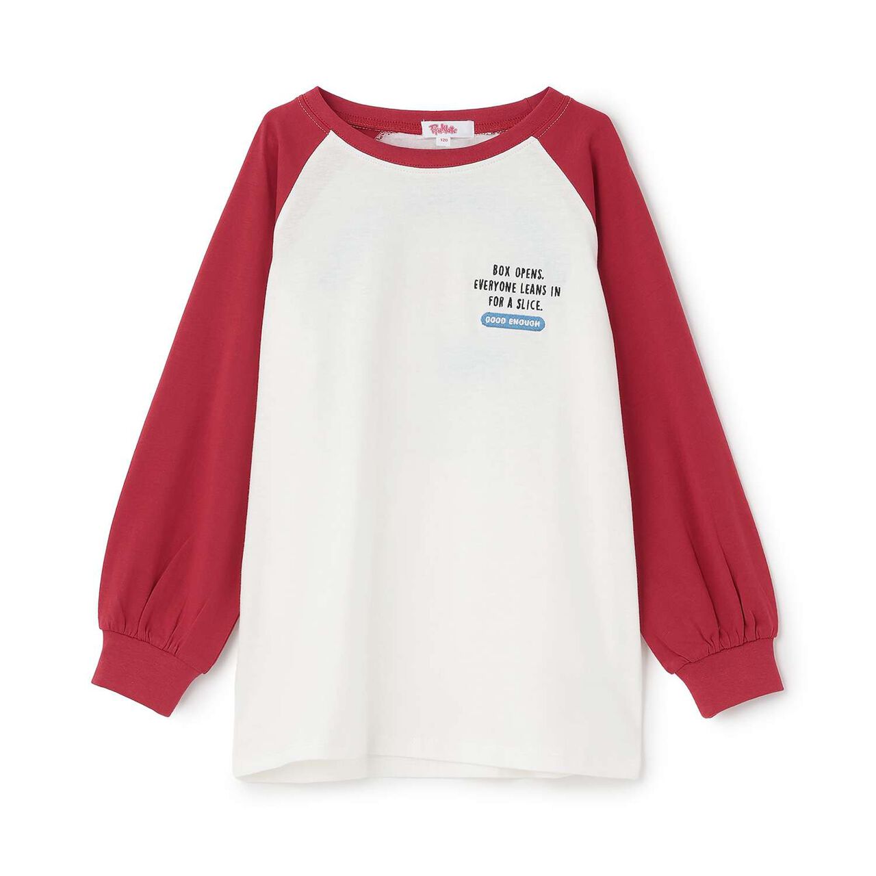 [100% Cotton] Pizza Motif Sagara Tunic Long Sleeve T-Shirt,Red, large image number 0