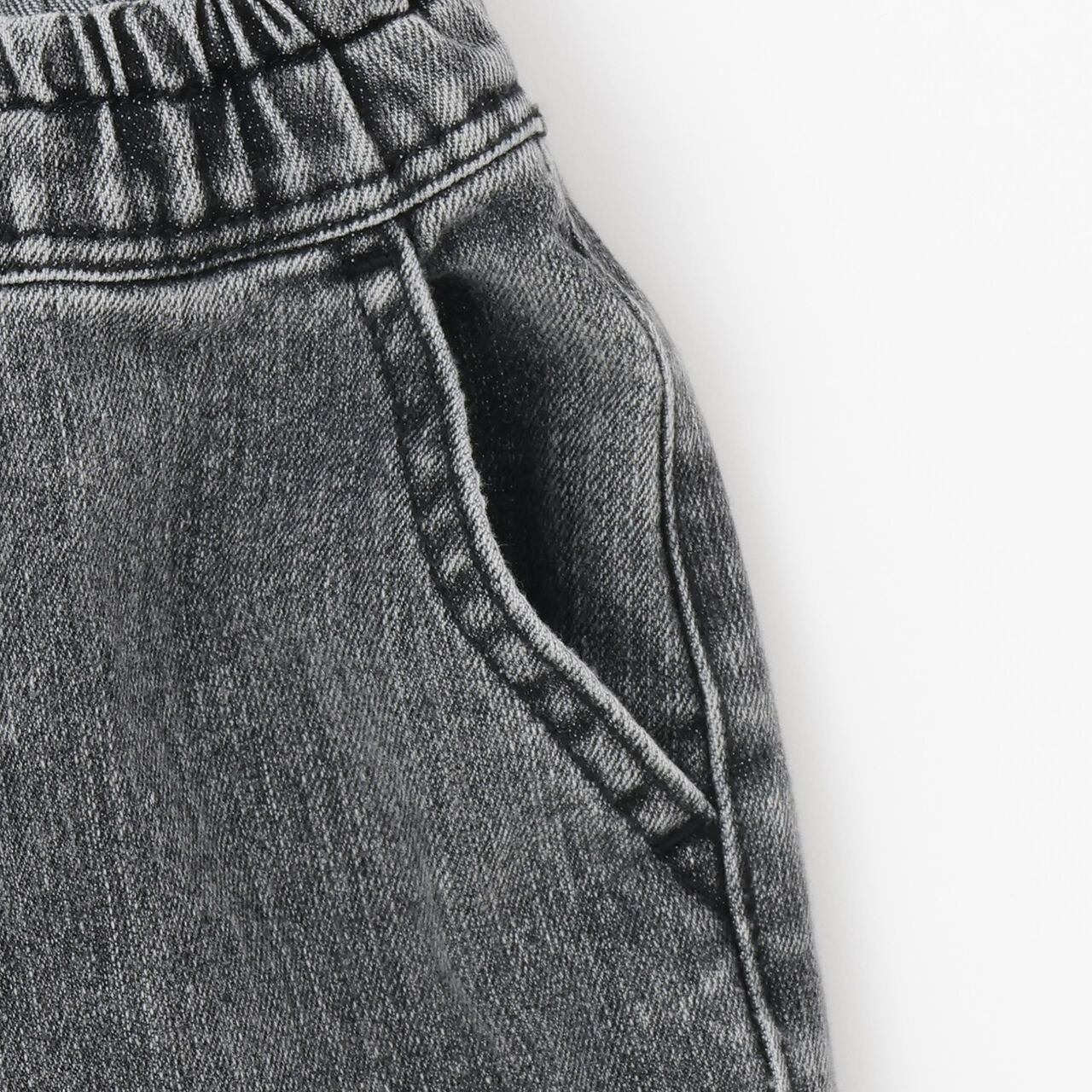 Stretch Denim Cargo Pants,Black, large image number 13