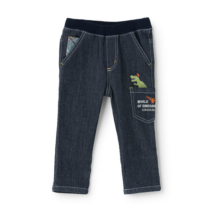 Dinosaur Long-Length Straight Pants,Navy, medium image number 0