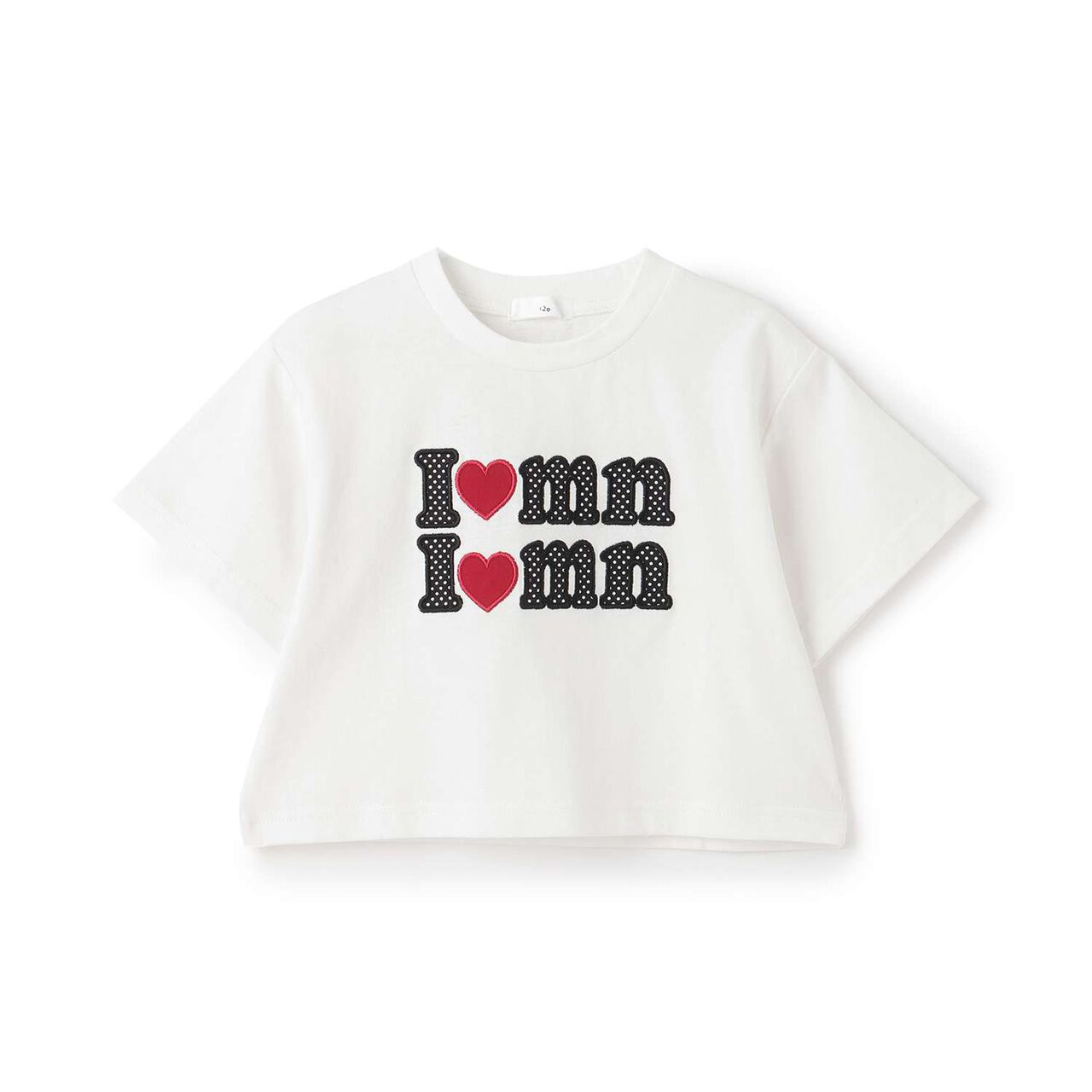 100% Cotton Logo Appliqu&eacute; Cropped Short Sleeve T-Shirt,Black, large image number 15