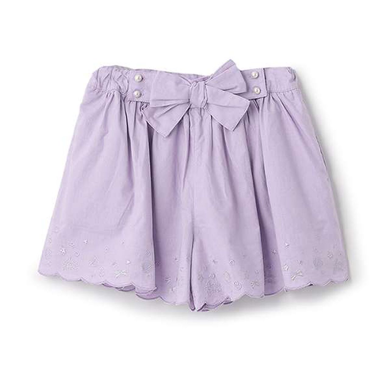 [Restock] Shell Scallop Embroidery Culotte Skirt,Lavender, large image number 0