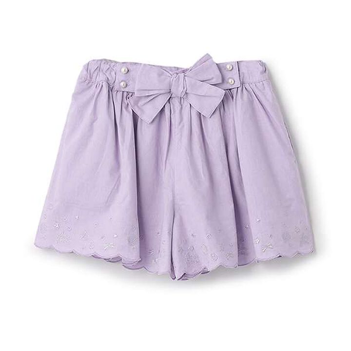 [Restock] Shell Scallop Embroidery Culotte Skirt,Lavender, medium image number 0
