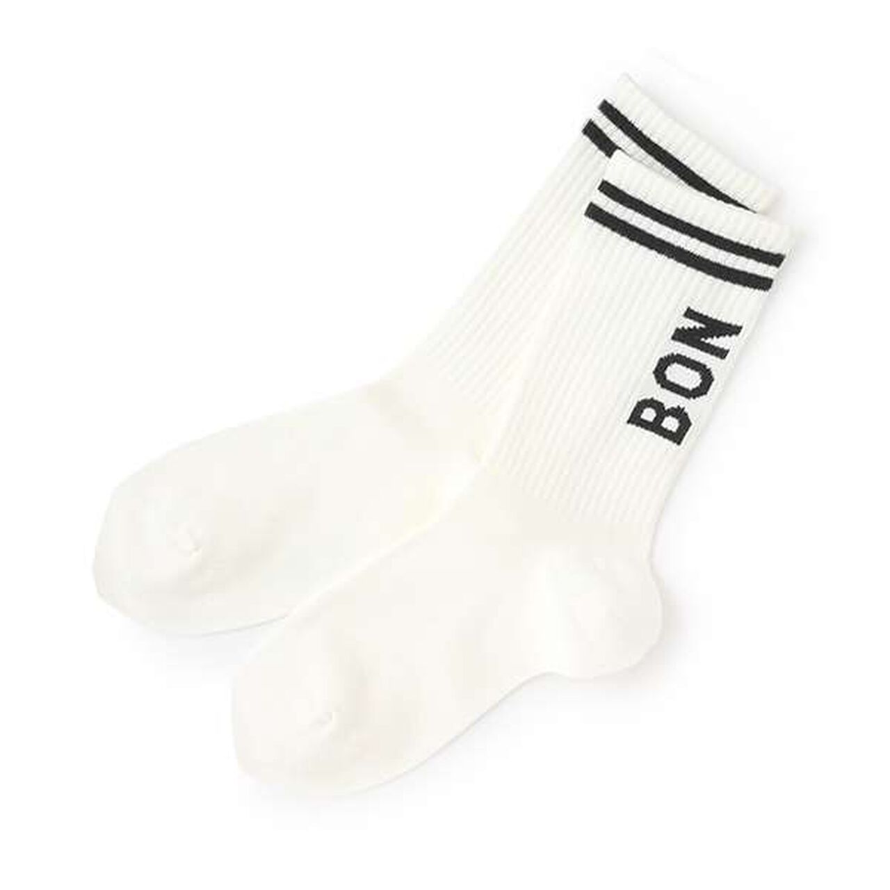 Striped Rib Crew Socks,Off white, large image number 0