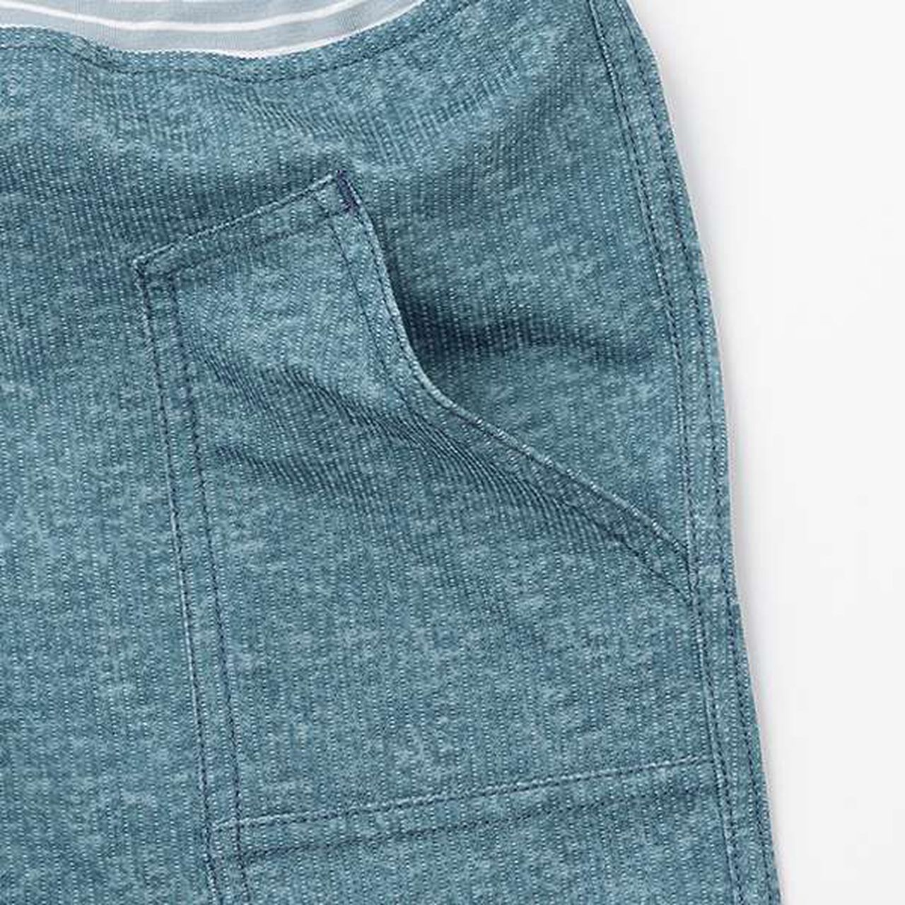 Dry Mesh Denim-Style Print Half Pants,Navy, large image number 3