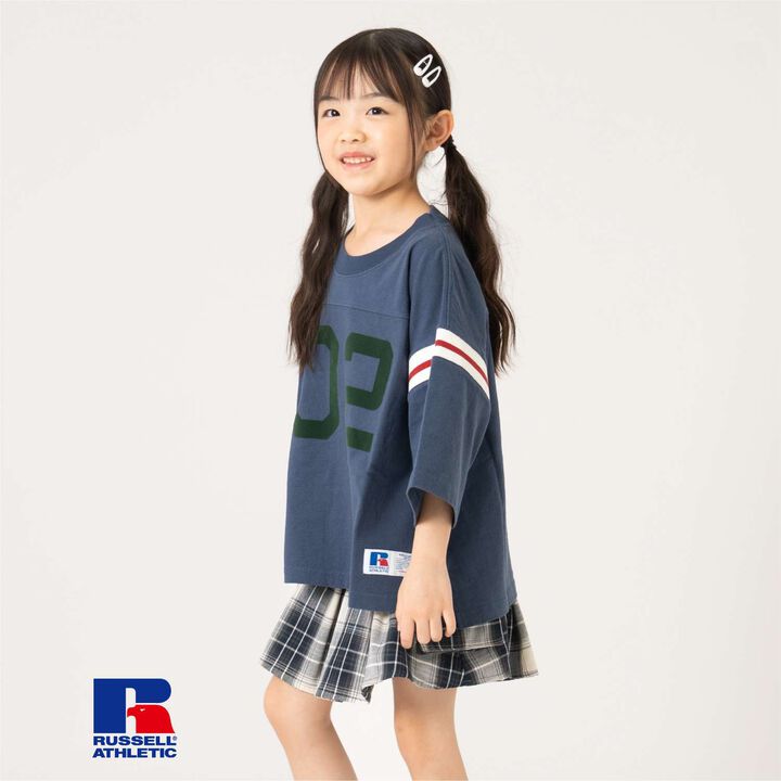 [Russell] Numbered Football Long Sleeve T-Shirt,Off white, medium image number 3