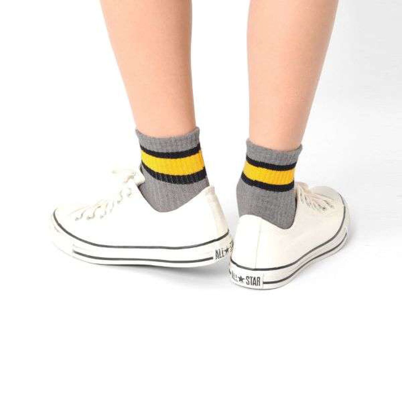 Short-Length Line Socks Set of 3 A,Multi color, large image number 2