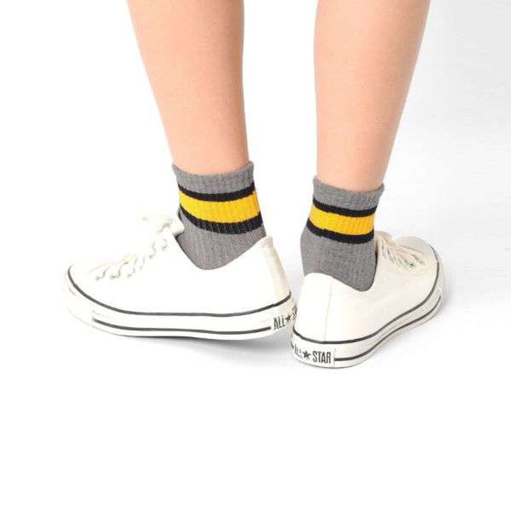 Short-Length Line Socks Set of 3 A,Multi color, medium image number 2