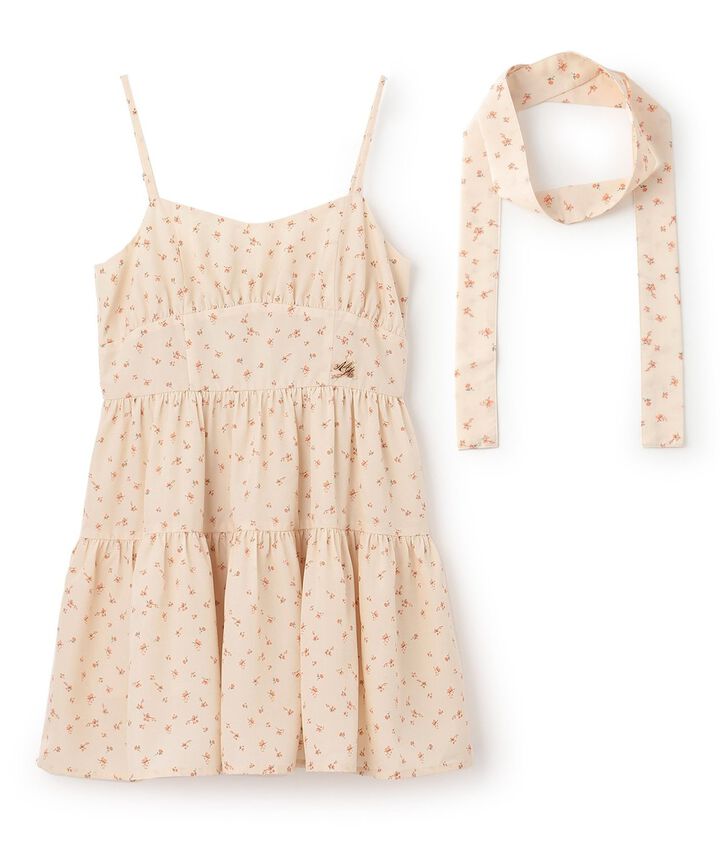 Tie-Front Gathered One-Piece Dress [Korean Fashion],Black, medium image number 8