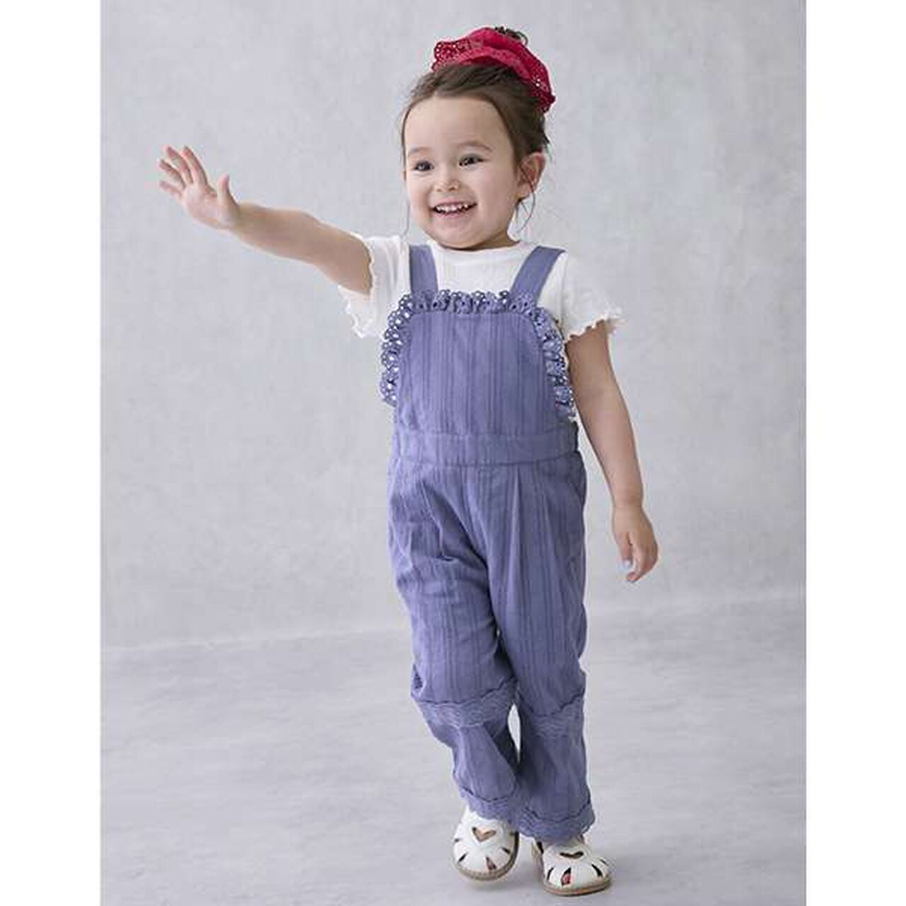 Lace Overalls,Off white, large image number 3