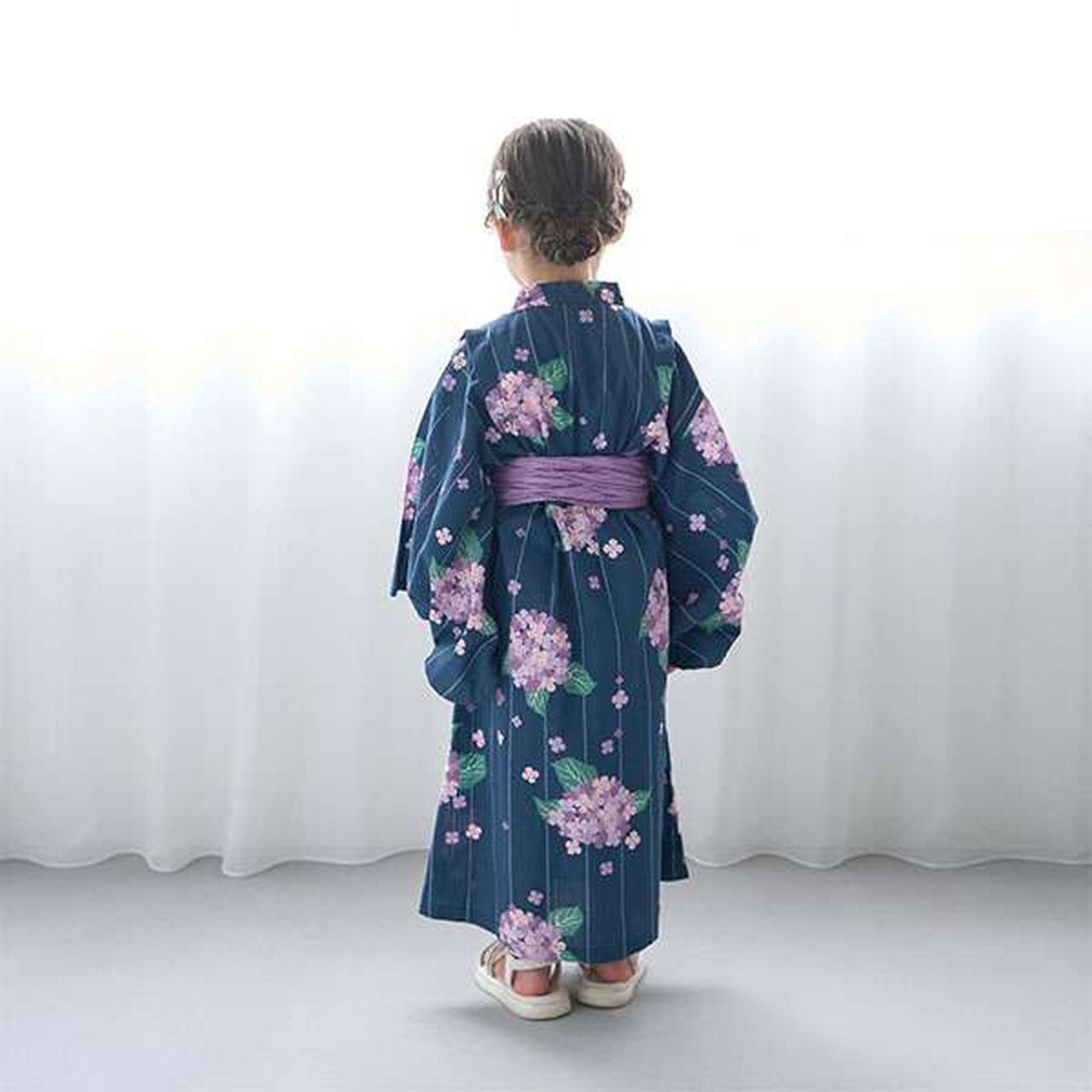 Easy-to-Wear One-Piece Yukata,Cream, large image number 5