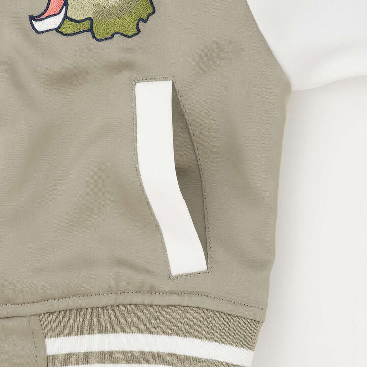 Dinosaur Embroidered Souvenir Jacket (Sukajan),Khaki, medium image number 16