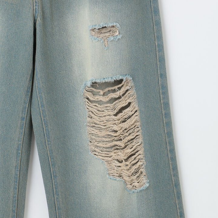 [LTXC] Distressed Denim Wide Pants [Set Available],Navy, medium image number 15