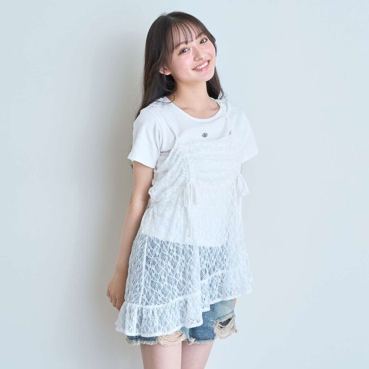 [LTXC/Antibacterial Deodorizing] Inner Lined Irregular Hem Camisole Tunic,Polka dots, medium image number 2
