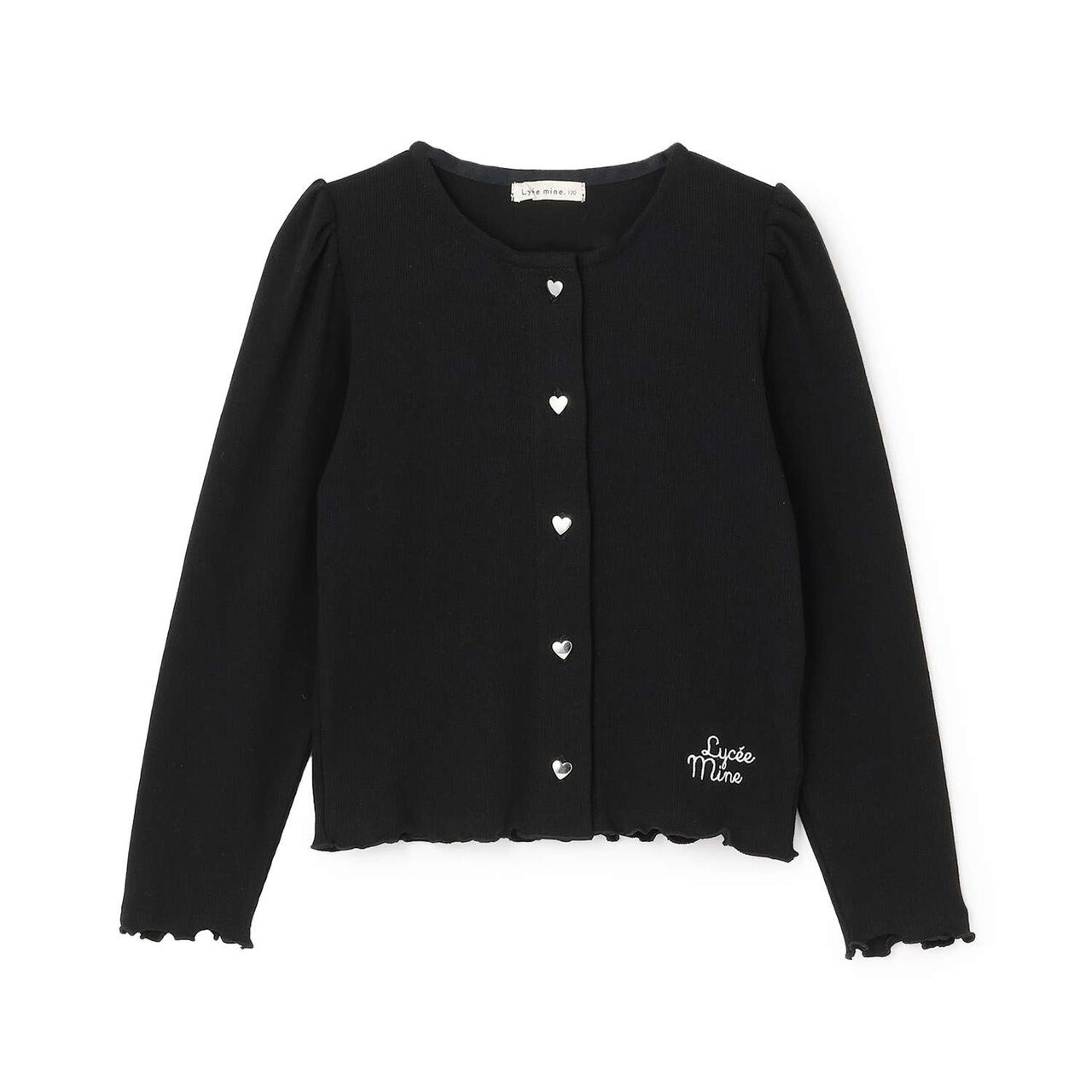 [Mini Length] Heart Button Ribbed Cardigan for Girls [Kids] [Children's Clothing],Blue gray, large image number 16