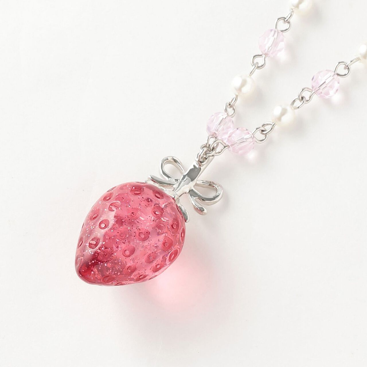 [Liquem] Strawberry Ribbon Necklace,Pink, large image number 3