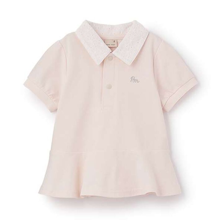 [Link] Peplum Polo Shirt,Light pink, medium image number 0