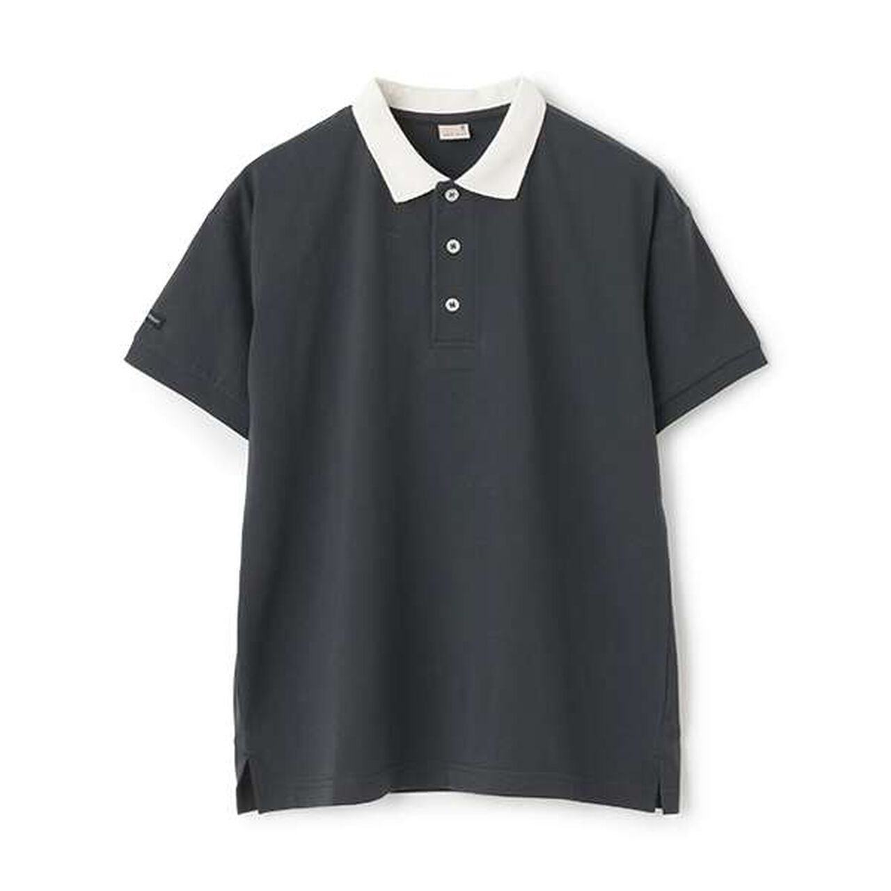 [Cool Touch] Color-Blocked Polo Collar T-Shirt,Charcoal gray, large image number 0