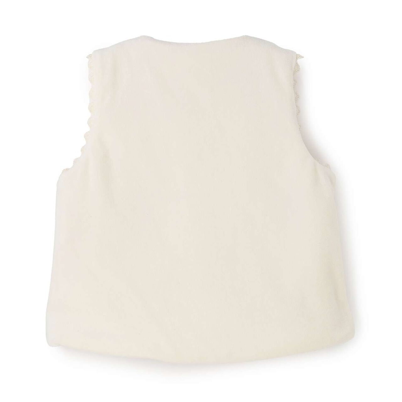 Wild Strawberry Embroidered Vest [Organic] [Made in Japan],Pearl white, large image number 1