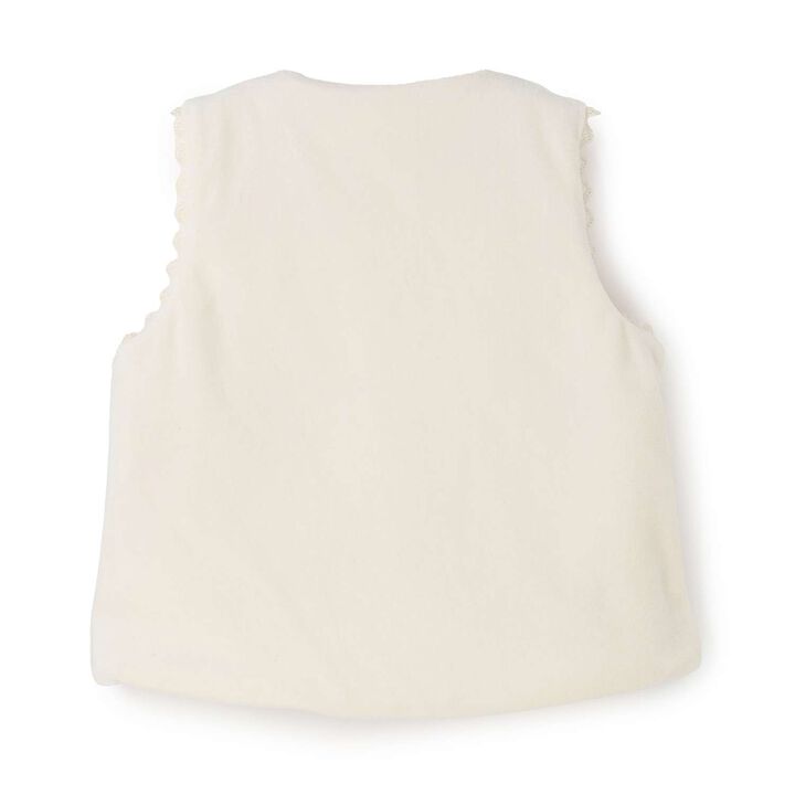 Wild Strawberry Embroidered Vest [Organic] [Made in Japan],Pearl white, medium image number 1
