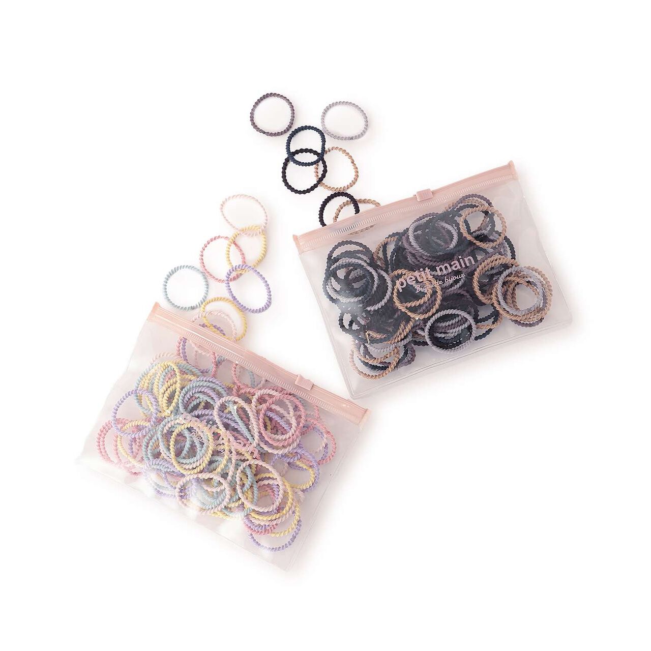 Pouch Hair Tie Set/L,Black, large image number 4