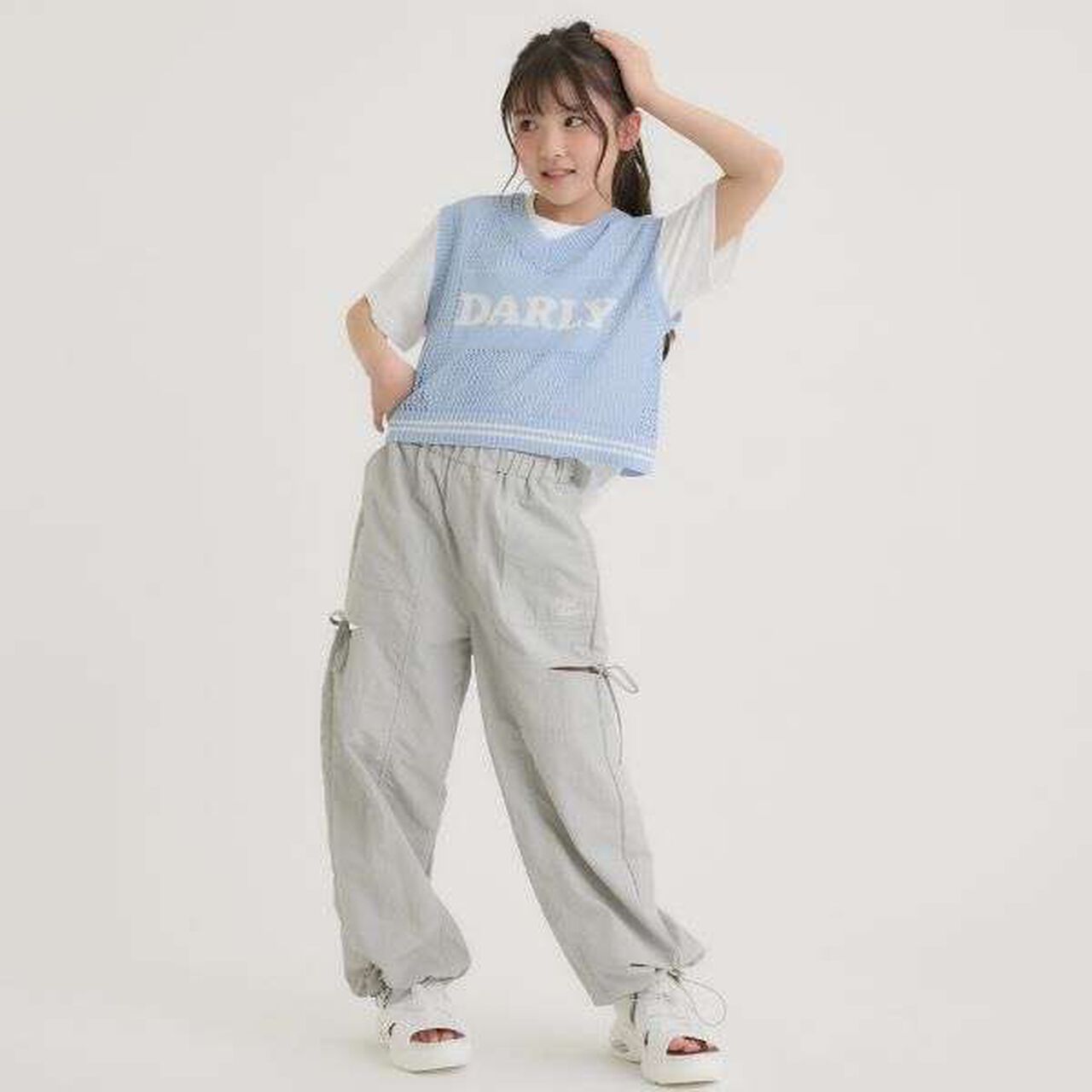 Slit Ribbon Shaka Pants,Black, large image number 18