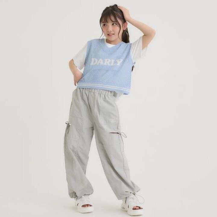 Slit Ribbon Shaka Pants,Black, medium image number 18