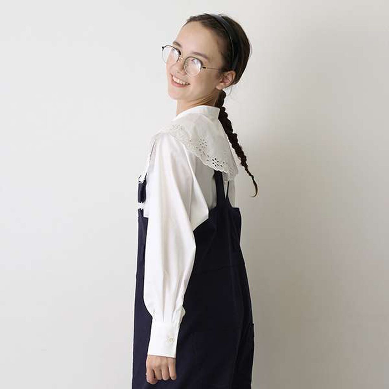 [AMI] Cutwork Embroidery Big Collar Blouse,, large image number 6