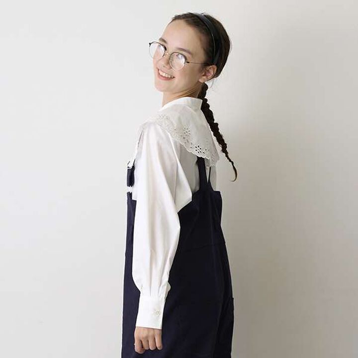 [AMI] Cutwork Embroidery Big Collar Blouse,, medium image number 6