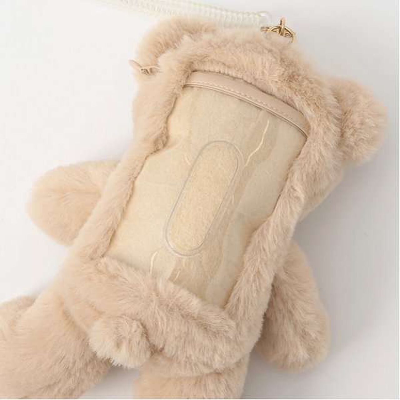 Bear Plush Toy Pass Case,Light beige, large image number 12
