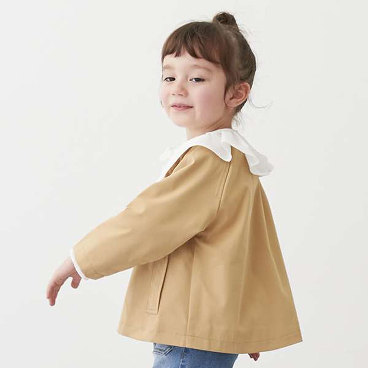 [Link] 2 Way Half Coat,Light beige, large image number 6