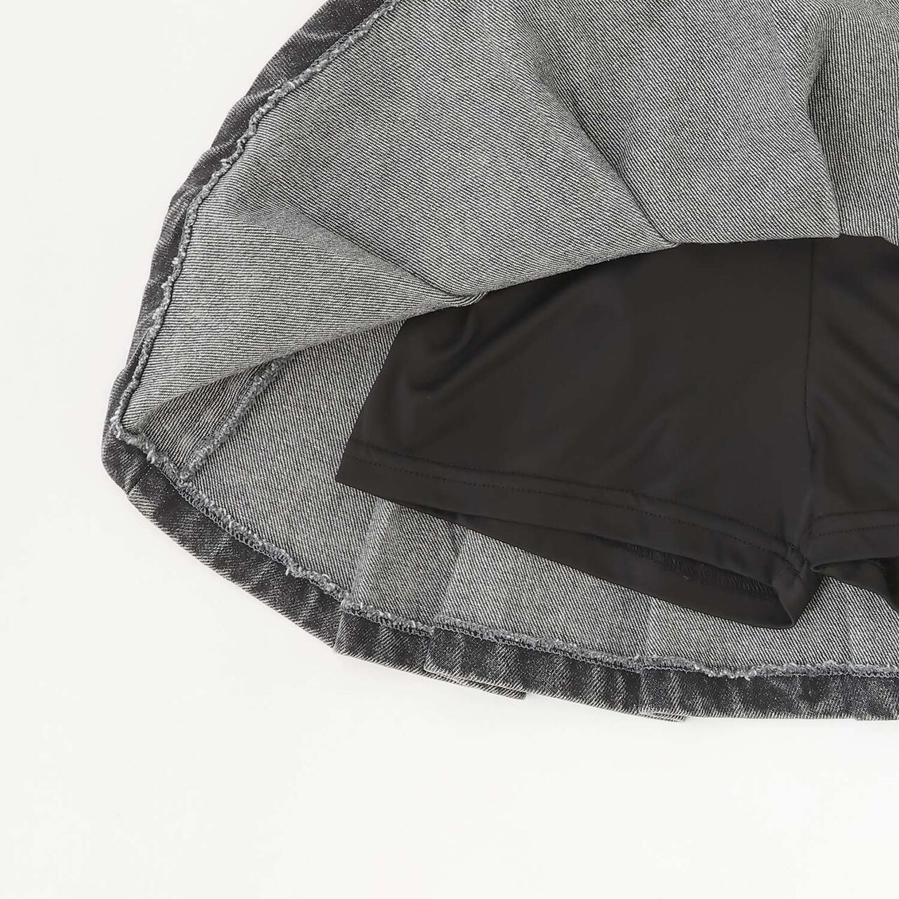 [Lace-Up Denim Skirt with Inner Pants],Blue, large image number 12