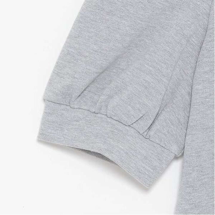 Fabric Panel Contrast T-Shirt (7/8 Sleeve),Black, medium image number 8