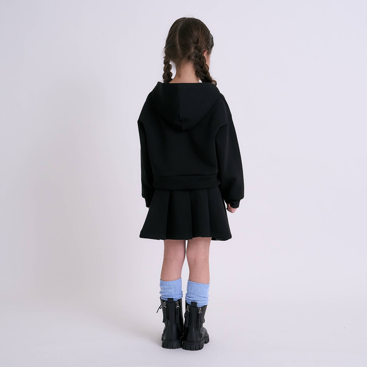 Anti-Stain Puffed Sweatshirt Hoodie / Cardboard,Sax blue, large image number 8