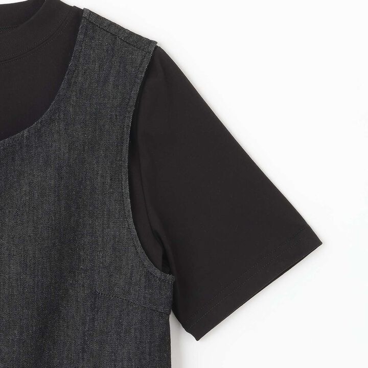 [AMI] Cool Touch Denim Balloon Jumper Skirt Inner Set,Black, medium image number 4