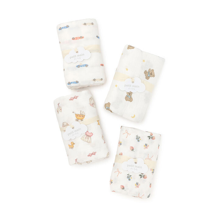Gauze Swaddle,Blue, medium image number 4