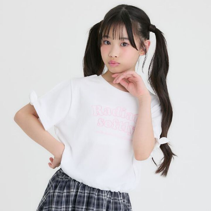 [Cool Touch] Ribbon Accent Short Sleeve T-Shirt,Black, medium image number 15