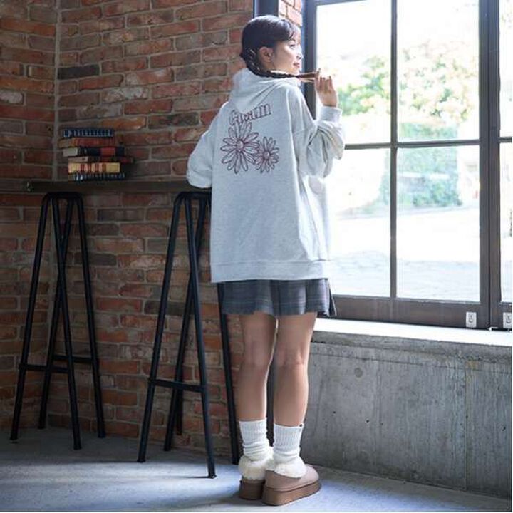 Belted Check Pleated Skirt-Pants,Brown, medium image number 1