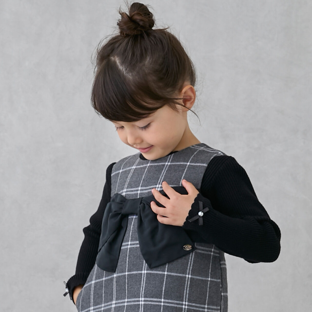 Link Ribbon Jumper Skirt,Gray, large image number 2