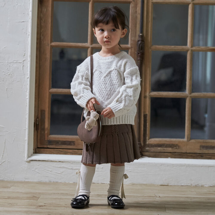 Link Heart Cable Knit,Top gray, medium image number 2