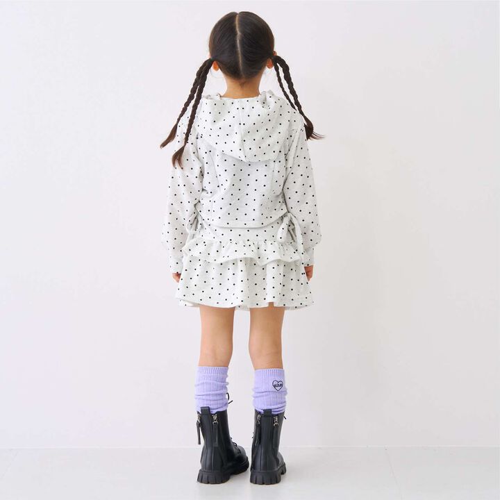 Drawstring Polka Dot Zip Parka,Smoke white, medium image number 2