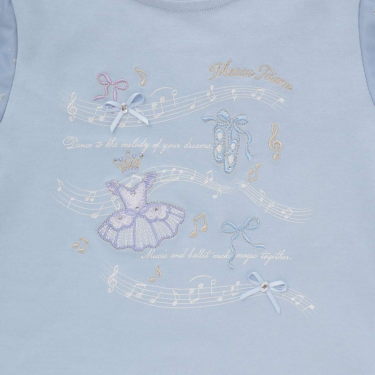 Ballet & Music Note Puff Sleeve T-Shirt,Lavender, large image number 8