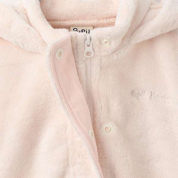 Bear Ear Fur Coat,Beige, medium image number 3