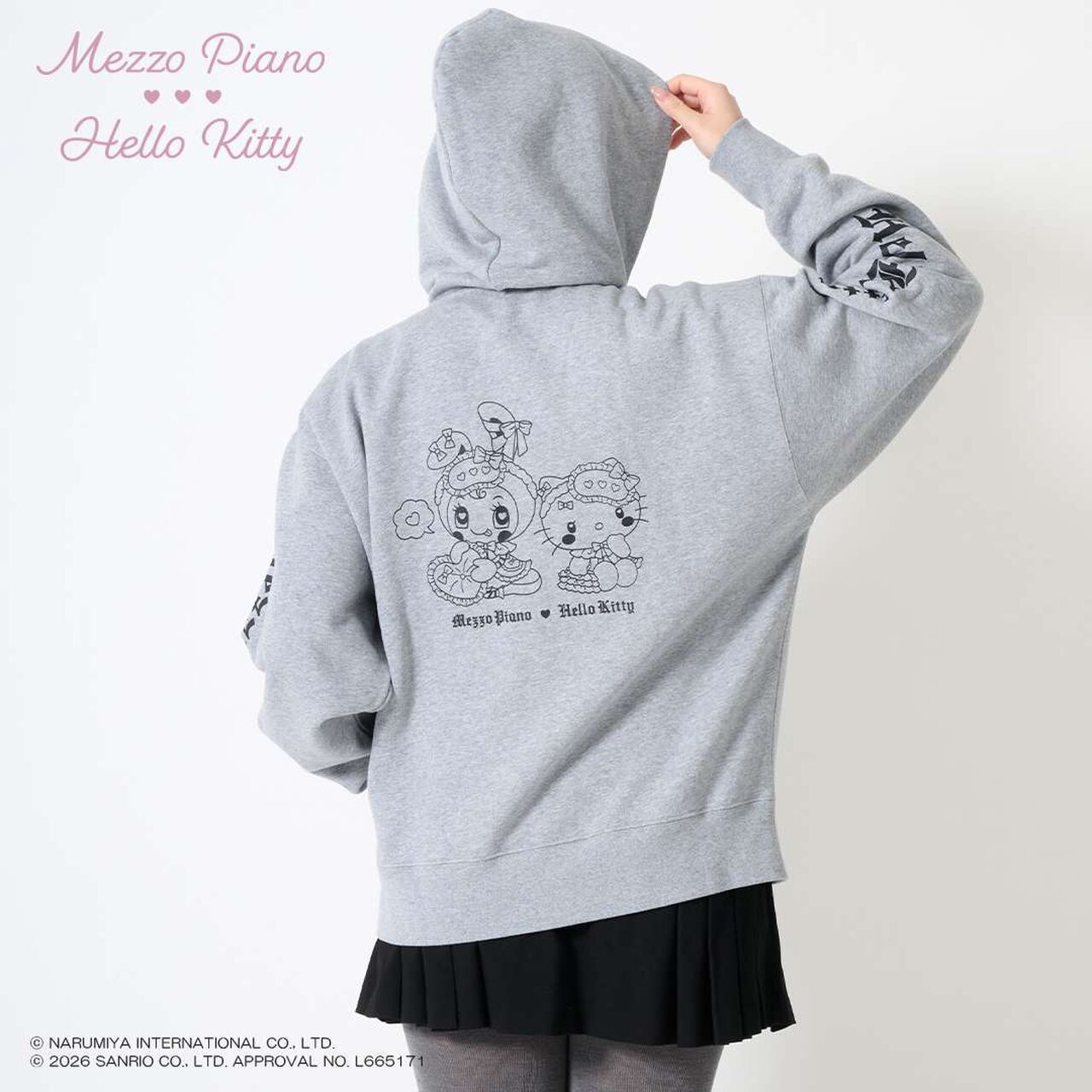 Hello Kitty x Berie-chan Zip Parka,Black, large image number 16