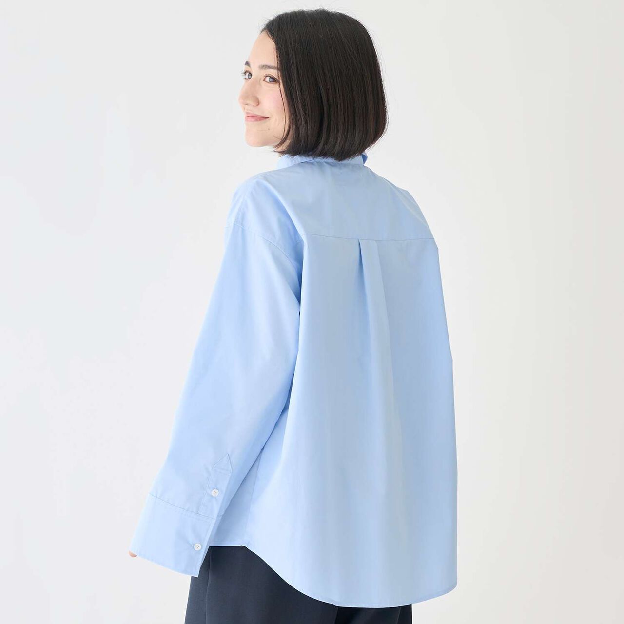 [Formal] Blouse with Tie,Blue, large image number 3