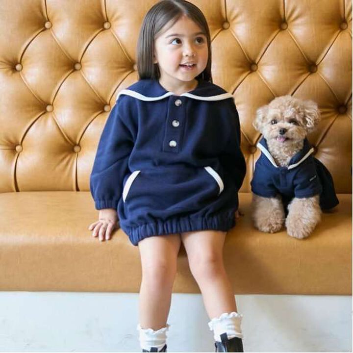[Link] Sailor Collar One-Piece Dress,Navy, medium image number 0