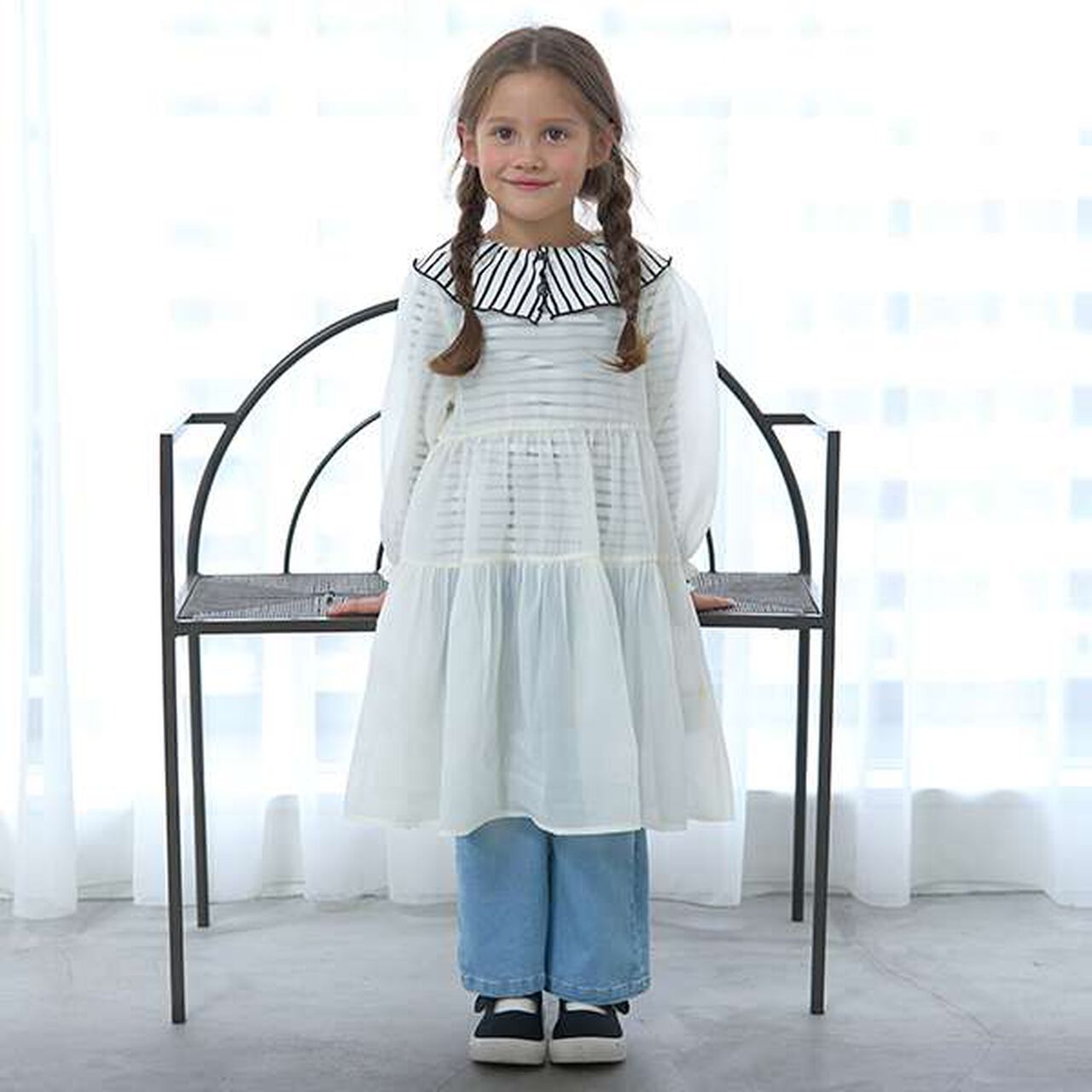 Front and Back Both OK! Collared Long-Sleeve T-Shirt,Pink, large image number 8