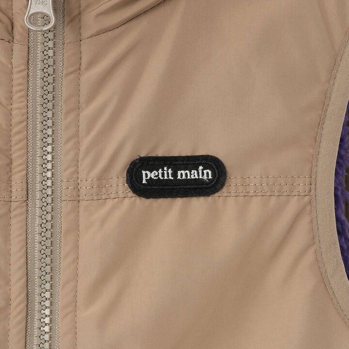 Plain Boa Reversible Vest,Light beige, medium image number 13