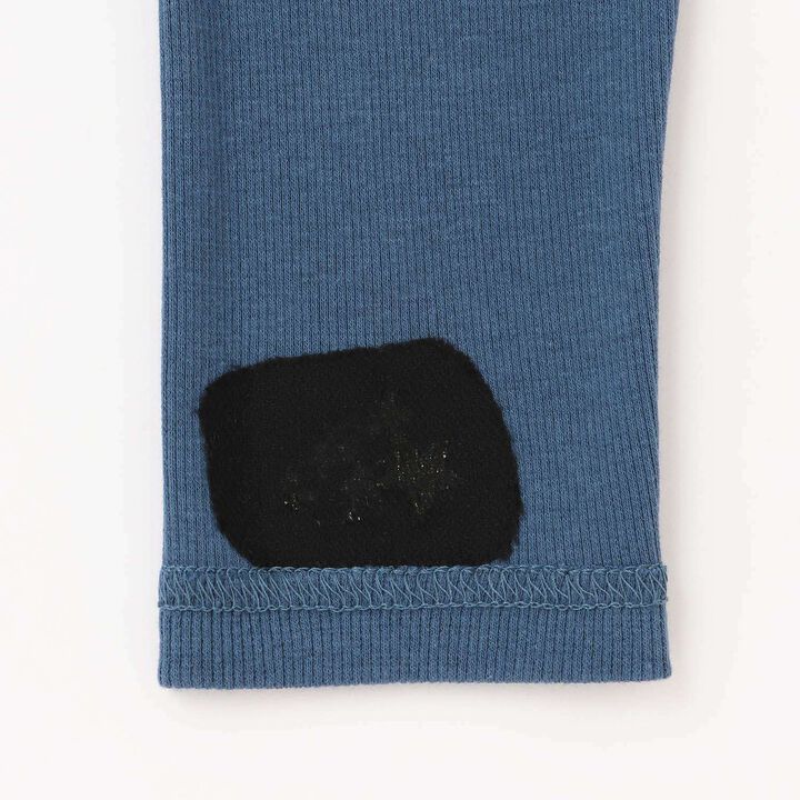 Star Embroidered Ribbed Leggings,Blue, medium image number 4