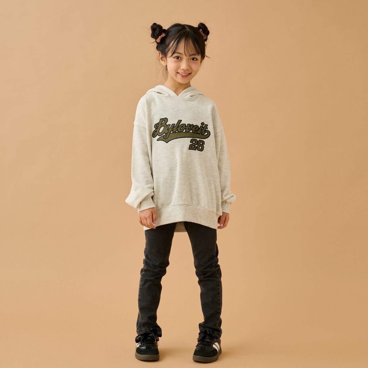 Appliqué Hoodie,Charcoal gray, large image number 3