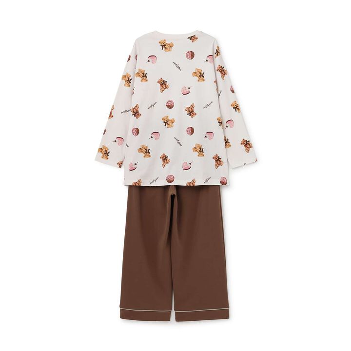 [Shea Butter] Sweets Bear Pattern Room Wear Set,Ivory, medium image number 5